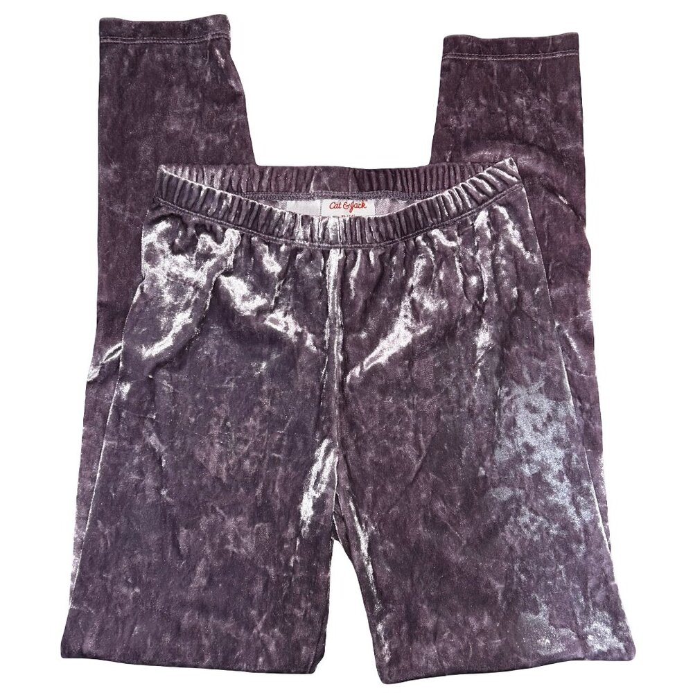 Cat & Jack Girls XL (14) Velour Purple Leggings Pants